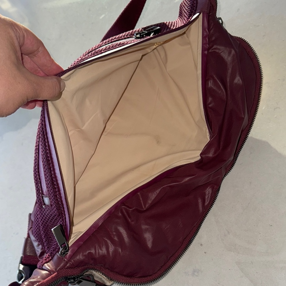 Caraa Maroon Belt Bag with Zippered Pockets - Picture 5 of 12
